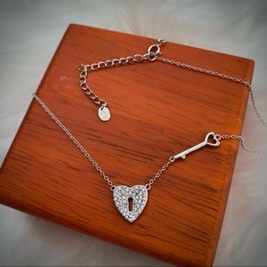 🆕 Argento Vivo Silver Necklace, Heart & Lock